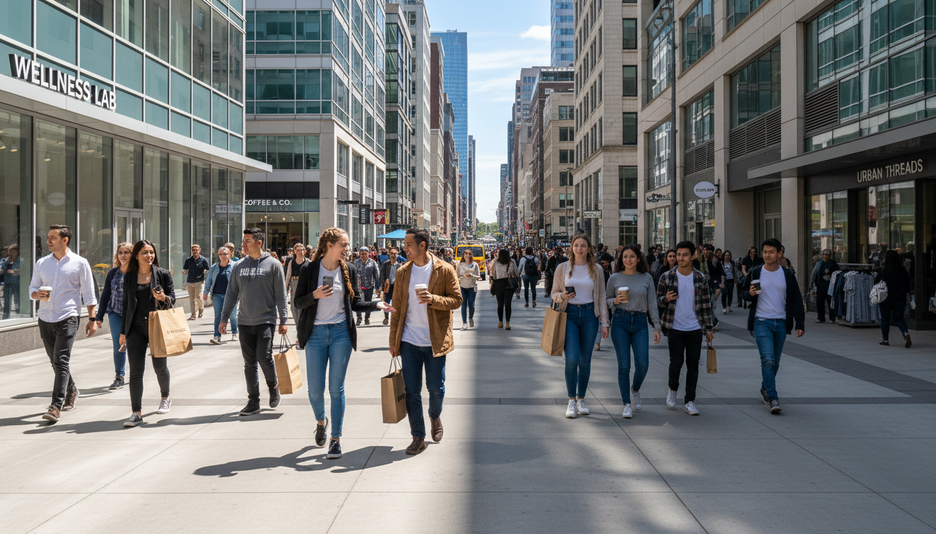 bustling city